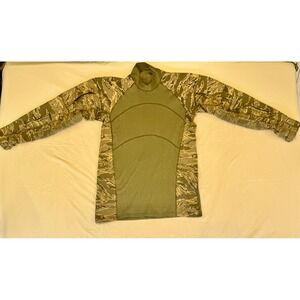 Massif Airman Battle Shirt Large Digital Tiger Stripe Camo USAF Flame Resistant
